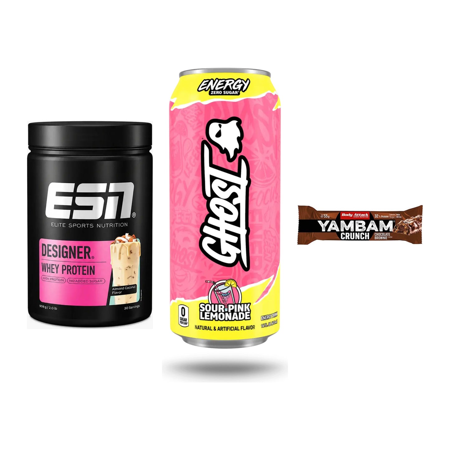 Home-Gym-Starter: ESN Designer + Ghost Energy + 5× Body Attack – alle enthaltenen Artikel