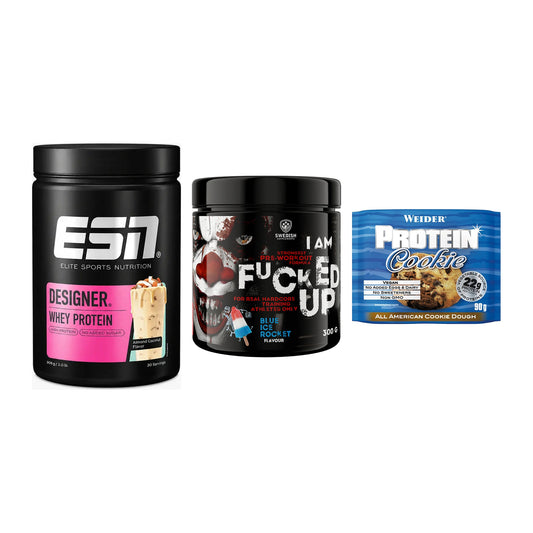 Home-Gym-Starter: ESN Designer + Swedish Supplem + 5× Weider Protein – alle enthaltenen Artikel