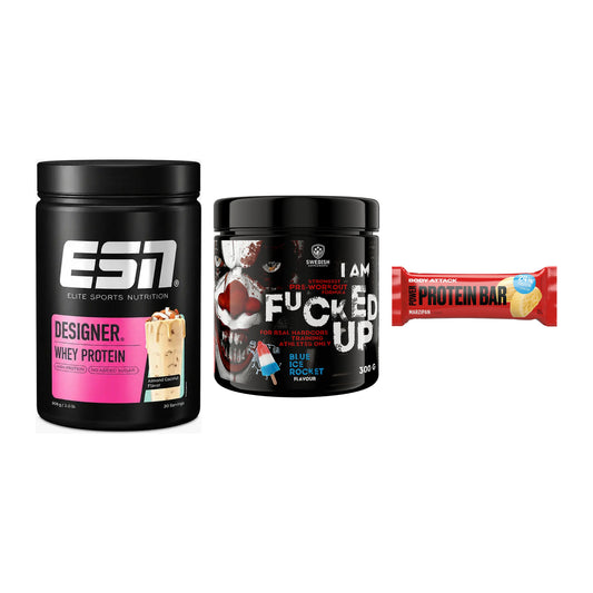 Home-Gym-Starter: ESN Designer + Swedish Supplem + 5× Body Attack – alle enthaltenen Artikel