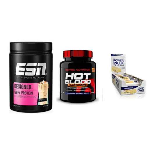 Home-Gym-Starter: ESN Designer + Scitec Hot + 5× Multipower – alle enthaltenen Artikel