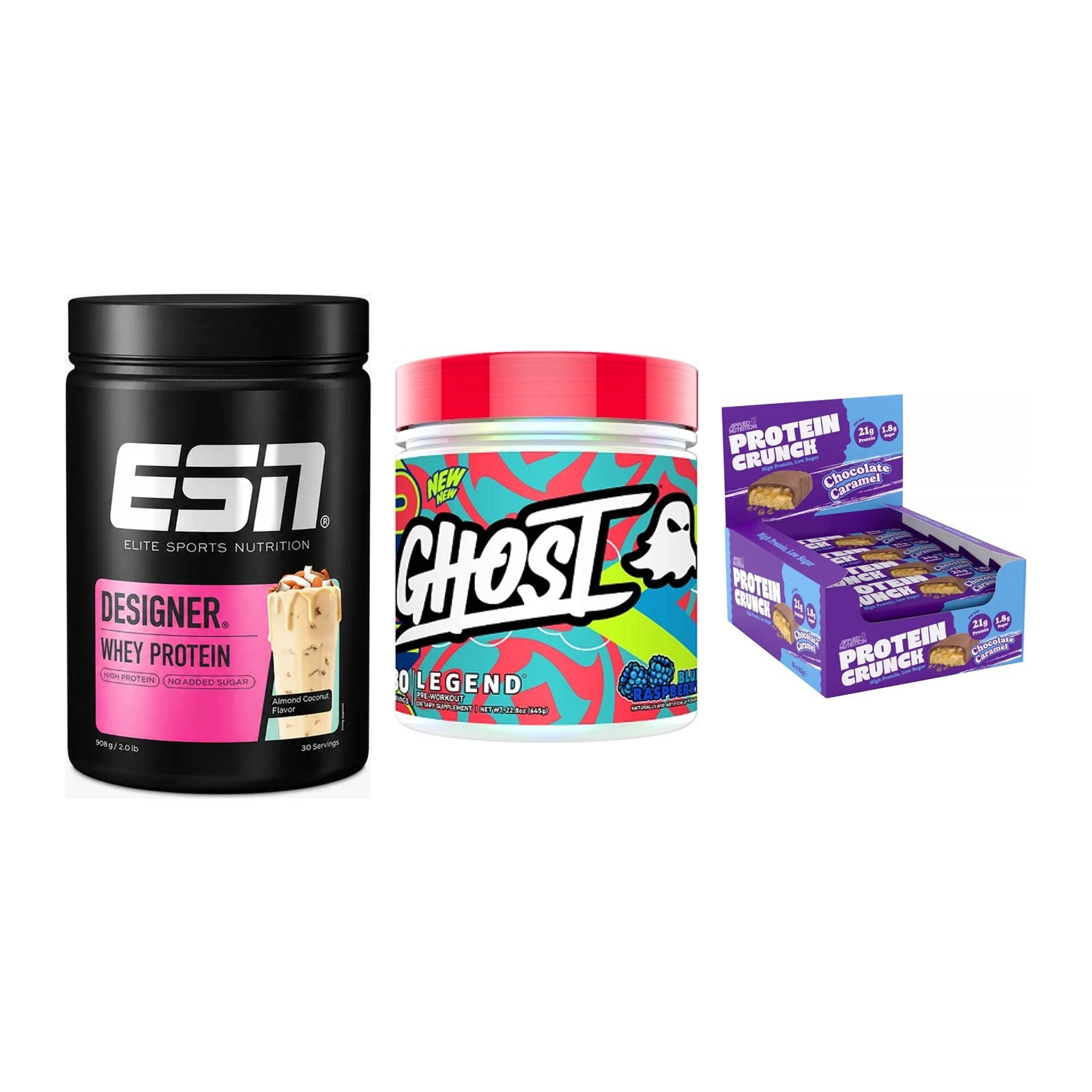 Home-Gym-Starter: ESN Designer + Ghost Legend V4 + 5× Applied Protein – alle enthaltenen Artikel