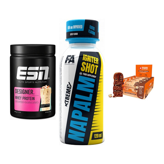 Home-Gym-Starter: ESN Designer + FA Nutrition + 5× MaxiNutrition – alle enthaltenen Artikel