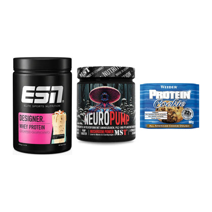 Home-Gym-Starter: ESN Designer + MST NeuroPump + 5× Weider Protein – alle enthaltenen Artikel