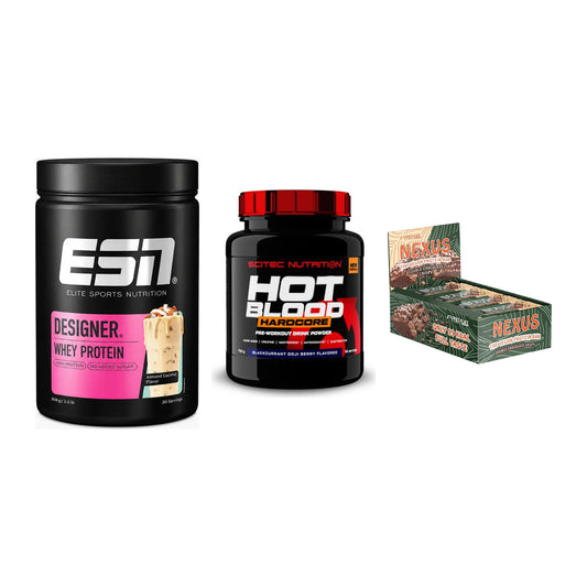 Home-Gym-Starter: ESN Designer + Scitec Hot + 5× ProFuel Nexus – alle enthaltenen Artikel