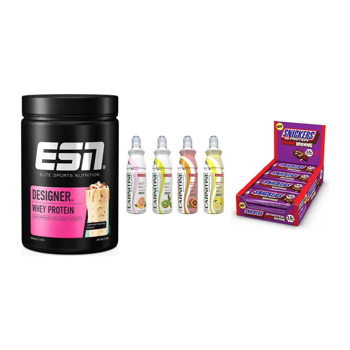 Home-Gym-Starter: ESN Designer + Nutrend Activit + 5× Snickers High – alle enthaltenen Artikel