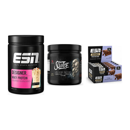 Home-Gym-Starter: ESN Designer Whey + #GYMJUICE SUIZIDE + 1 weitere – alle enthaltenen Artikel