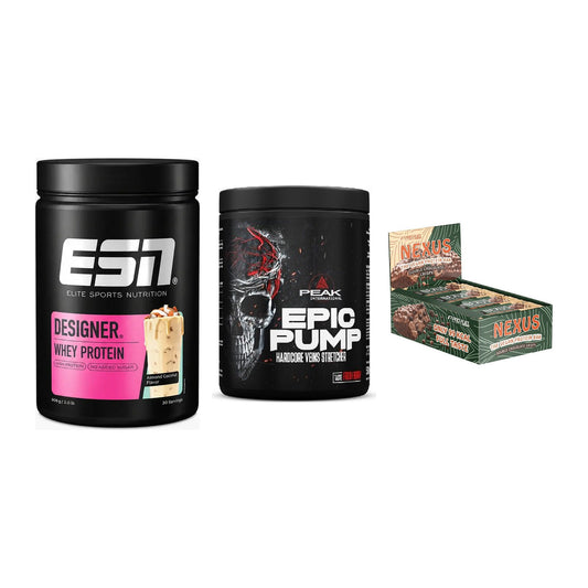 Home-Gym-Starter: ESN Designer + Peak EPIC Pump + 5× ProFuel Nexus – alle enthaltenen Artikel