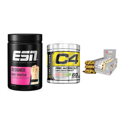 Home-Gym-Starter: ESN Designer + Cellucor C4 + 5× MaxiNutrition – alle enthaltenen Artikel