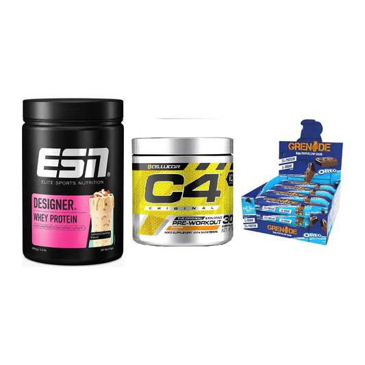 Home-Gym-Starter: ESN Designer + Cellucor C4 + 5× Grenade Protein – alle enthaltenen Artikel