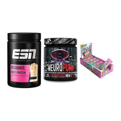 Home-Gym-Starter: ESN Designer + MST NeuroPump + 5× Chiefs Protein – alle enthaltenen Artikel