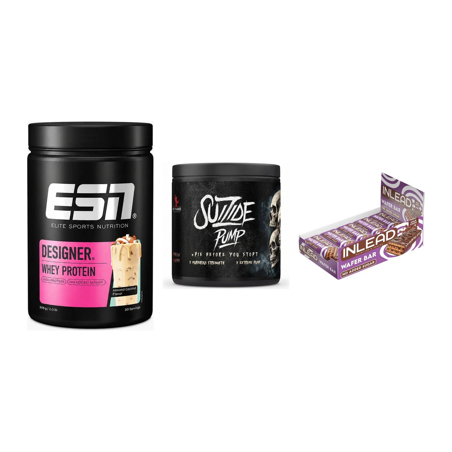 Home-Gym-Starter: ESN Designer + #GYMJUICE + 5× INLEAD Wafer – alle enthaltenen Artikel