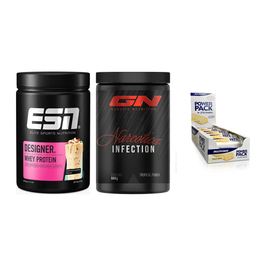 Home-Gym-Starter: ESN Designer + GN Narcotica + 5× Multipower – alle enthaltenen Artikel