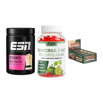 Home-Gym-Starter: ESN Designer + FGN Garcinia 60 + 5× ProFuel Nexus – alle enthaltenen Artikel