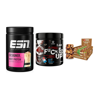 Home-Gym-Starter: ESN Designer + Swedish Supplem + 5× MaxiNutrition – alle enthaltenen Artikel