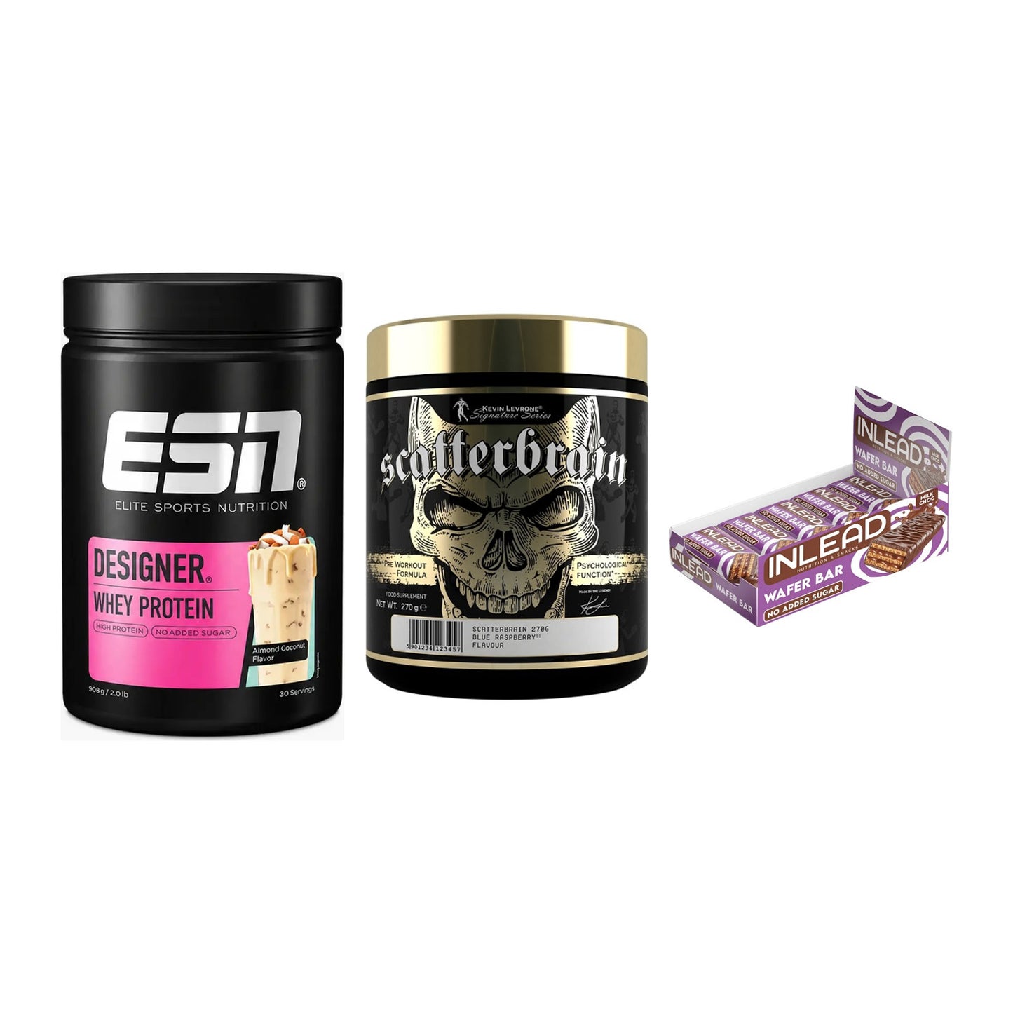 Home-Gym-Starter: ESN Designer + Kevin Levrone + 5× INLEAD Wafer – alle enthaltenen Artikel