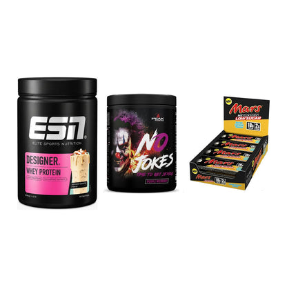 Home-Gym-Starter: ESN Designer + Peak No Jokes + 5× Mars Low Sugar – alle enthaltenen Artikel