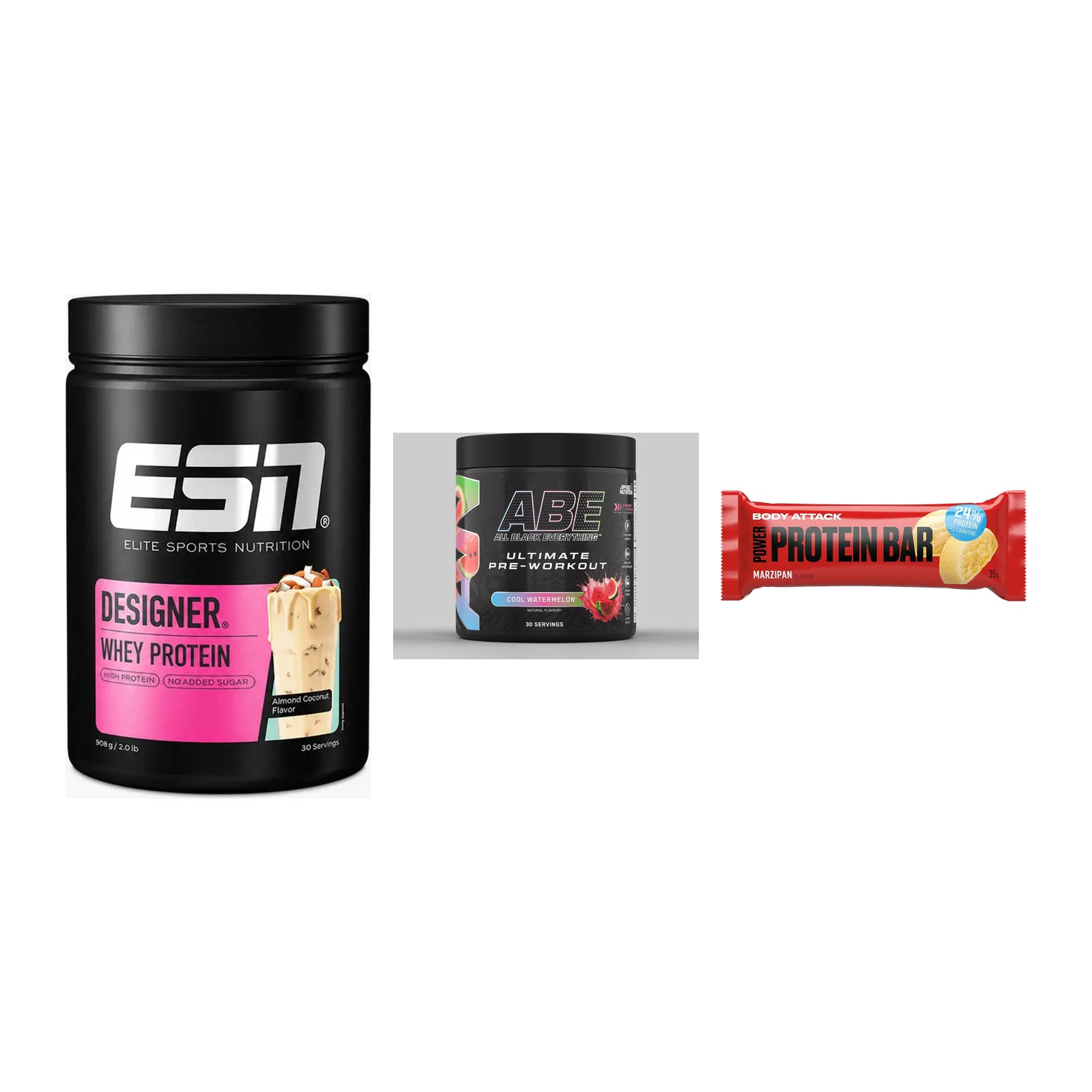 Home-Gym-Starter: ESN Designer + Applied Nutriti + 5× Body Attack – alle enthaltenen Artikel