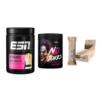 Home-Gym-Starter: ESN Designer + Peak No Jokes + 5× Barebells Vegan – alle enthaltenen Artikel