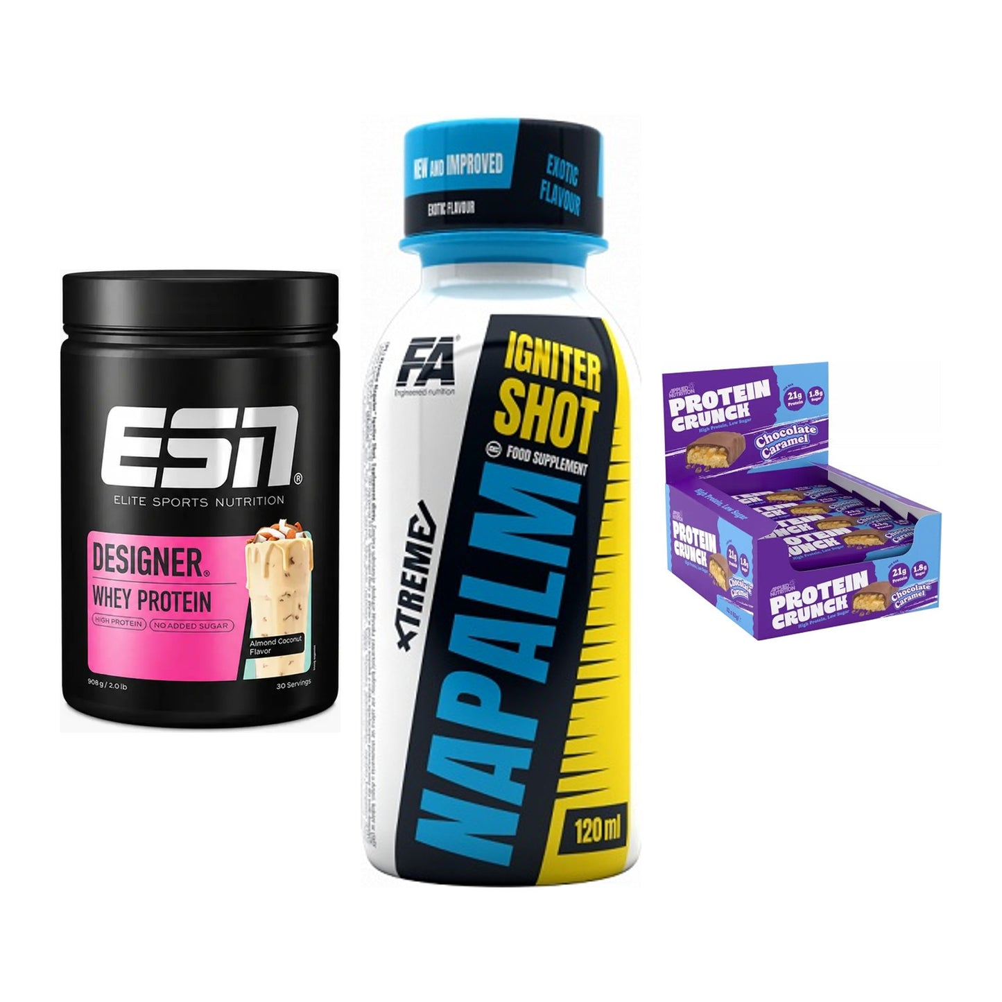 Home-Gym-Starter: ESN Designer + FA Nutrition + 5× Applied Protein – alle enthaltenen Artikel