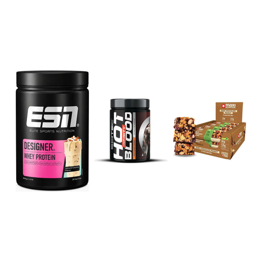 Home-Gym-Starter: ESN Designer + Scitec Hot + 5× MaxiNutrition – alle enthaltenen Artikel