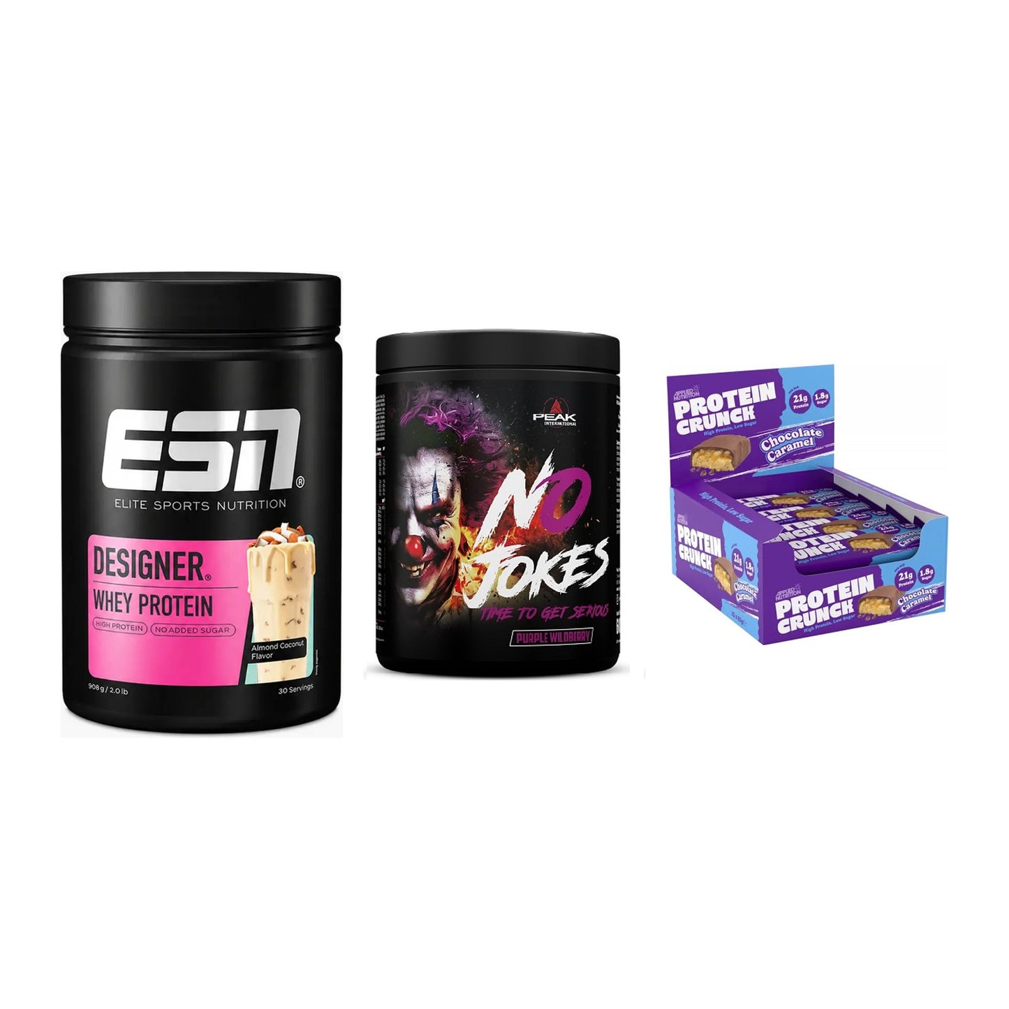 Home-Gym-Starter: ESN Designer + Peak No Jokes + 5× Applied Protein – alle enthaltenen Artikel