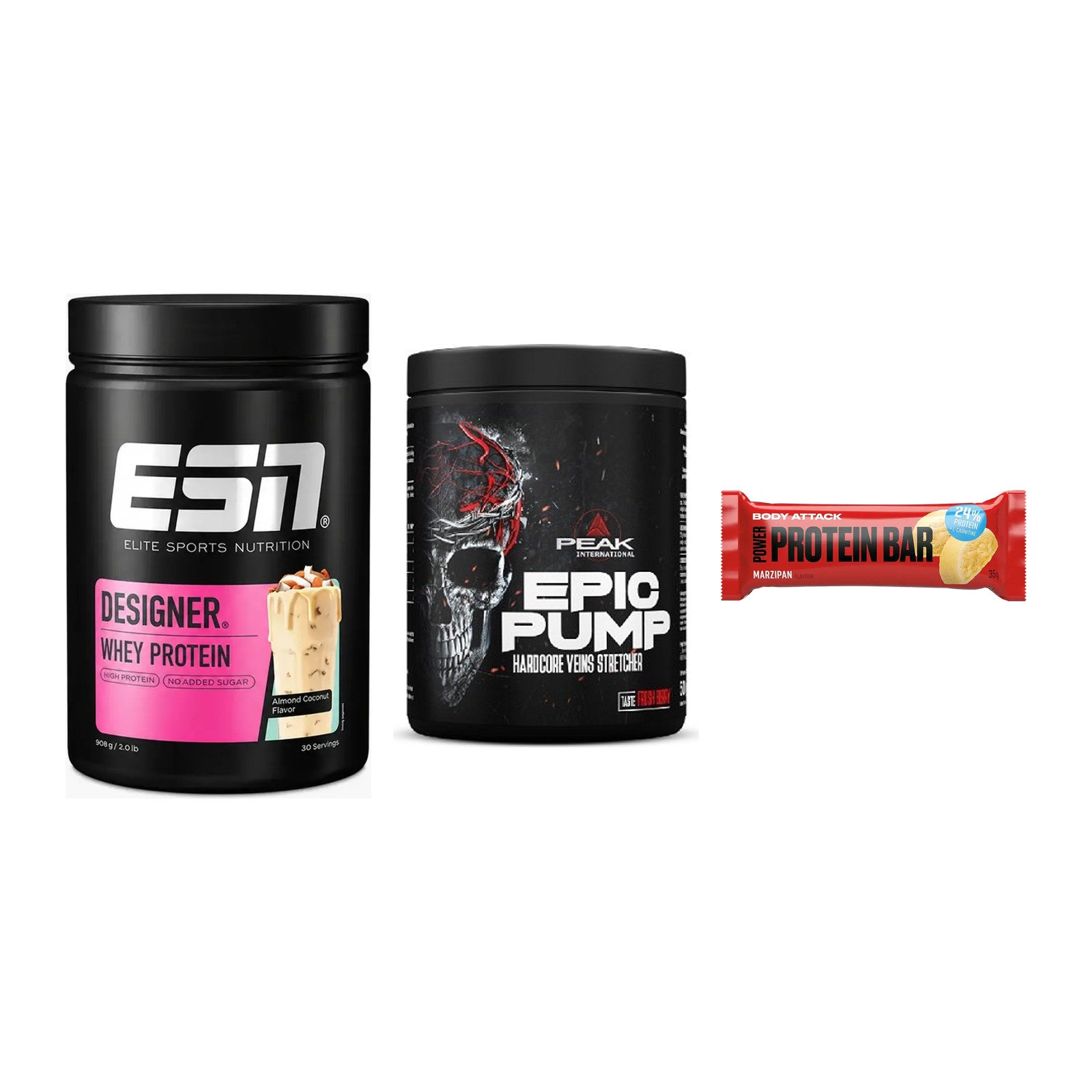 Home-Gym-Starter: ESN Designer + Peak EPIC Pump + 5× Body Attack – alle enthaltenen Artikel