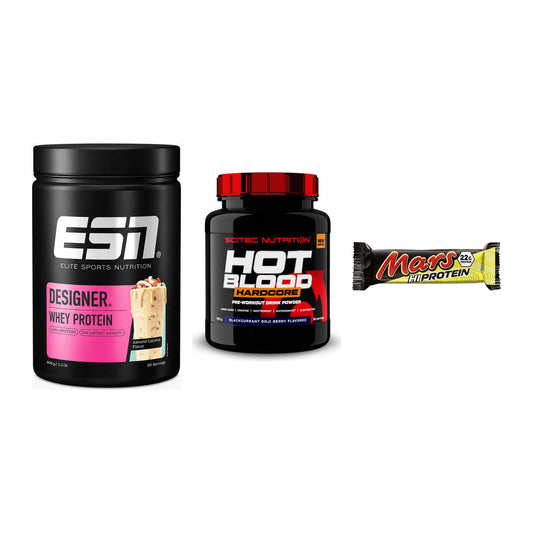 Home-Gym-Starter: ESN Designer + Scitec Hot + 5× Mars High – alle enthaltenen Artikel