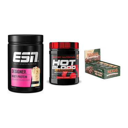 Home-Gym-Starter: ESN Designer + Scitec Hot + 5× ProFuel Nexus – alle enthaltenen Artikel