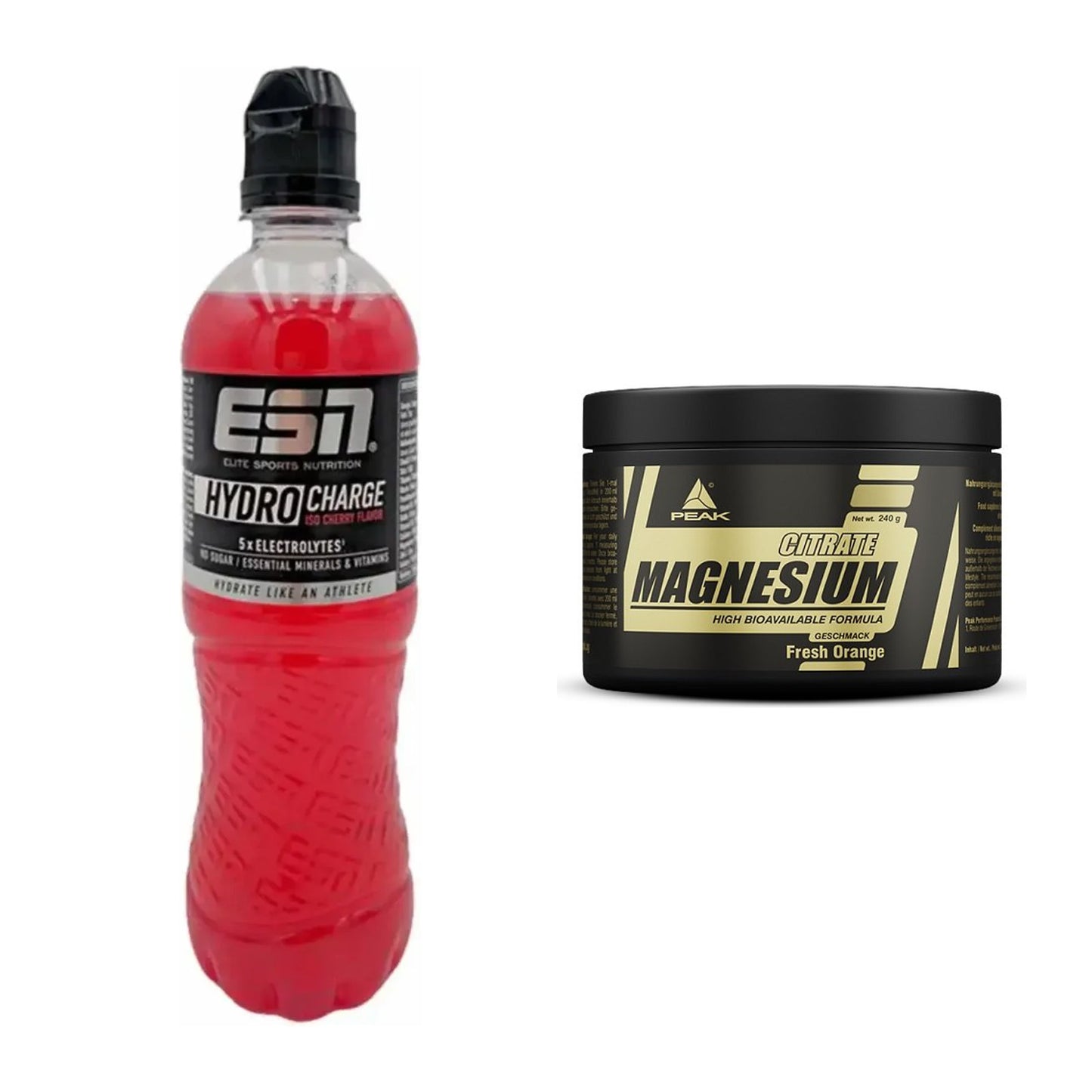 Hydrations-Set: ESN HydroCharge (Elektrolyte) + Peak Magnesium Citrat – alle enthaltenen Artikel