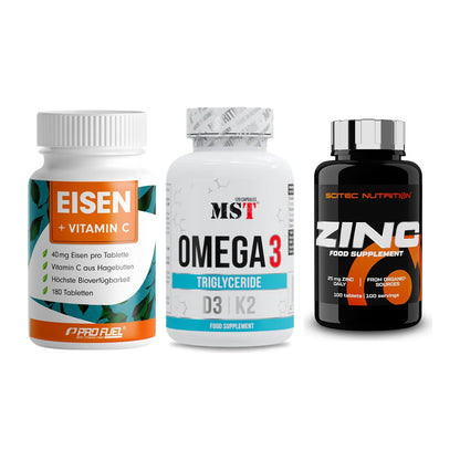Immun-Set: ProFuel EISEN + MST Omega 3 500 + Scitec Zinc – alle enthaltenen Artikel
