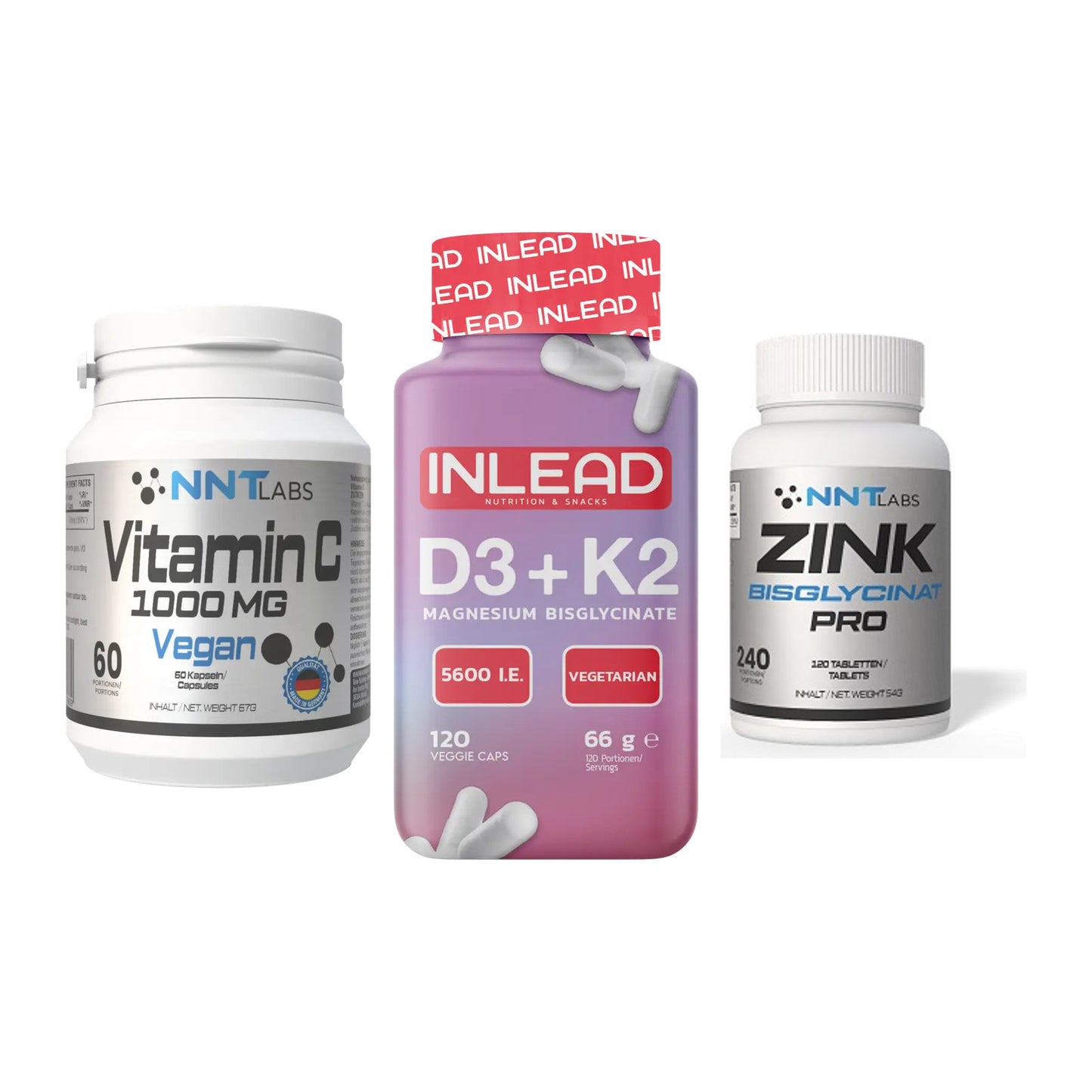 Immun-Set: NNT Vitamin C + INLEAD Vitamin D3 + NNT Zink 50mg – alle enthaltenen Artikel