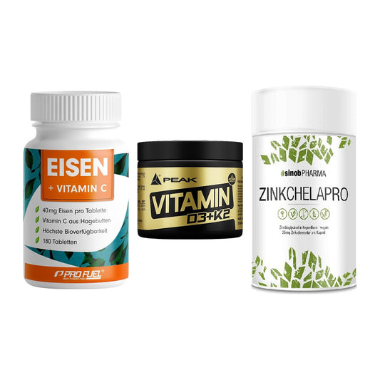 Immun-Set: ProFuel EISEN + Peak Vitamin + Sinob Zink – alle enthaltenen Artikel