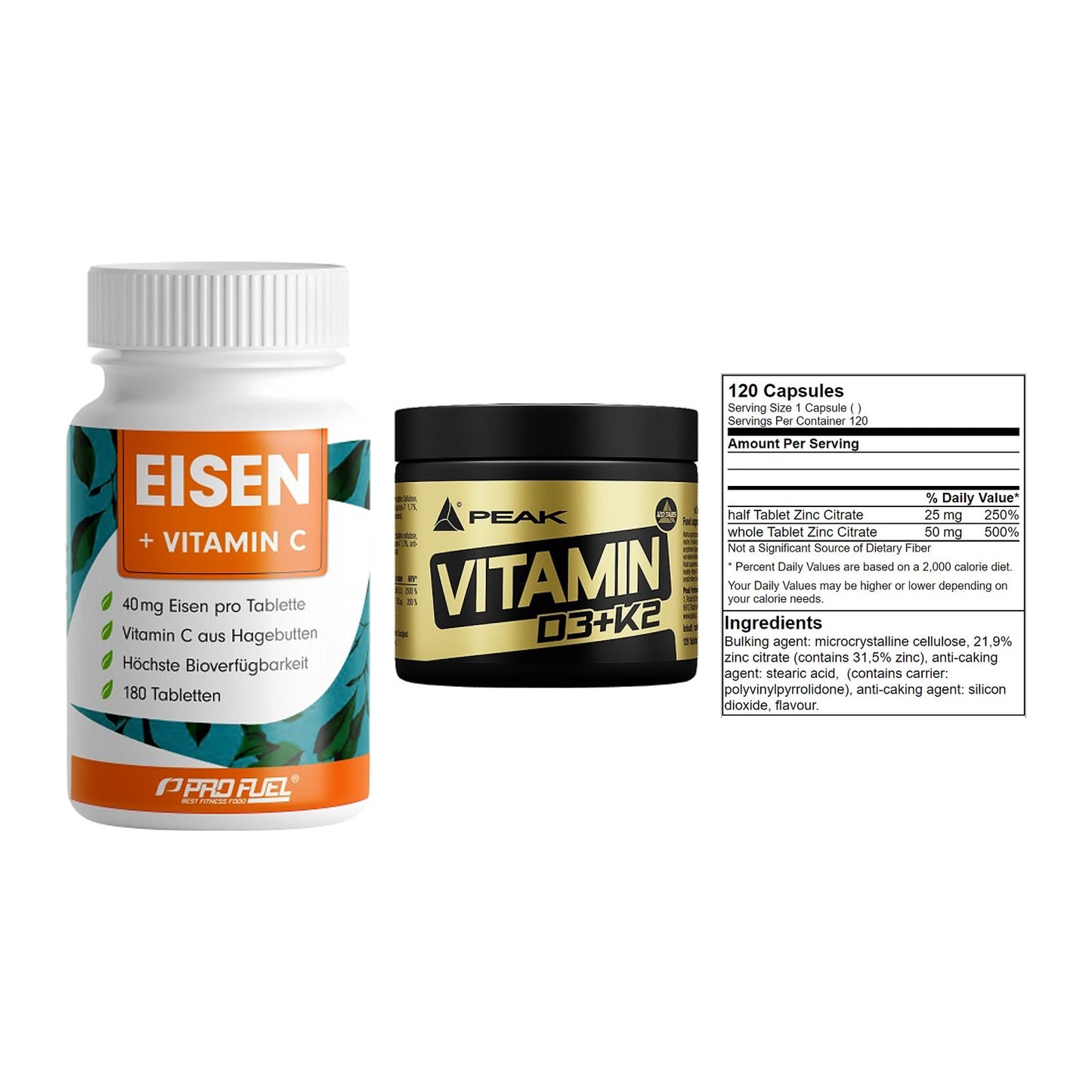 Immun-Set: ProFuel EISEN + Peak Vitamin + GN Zinc Citrate – alle enthaltenen Artikel