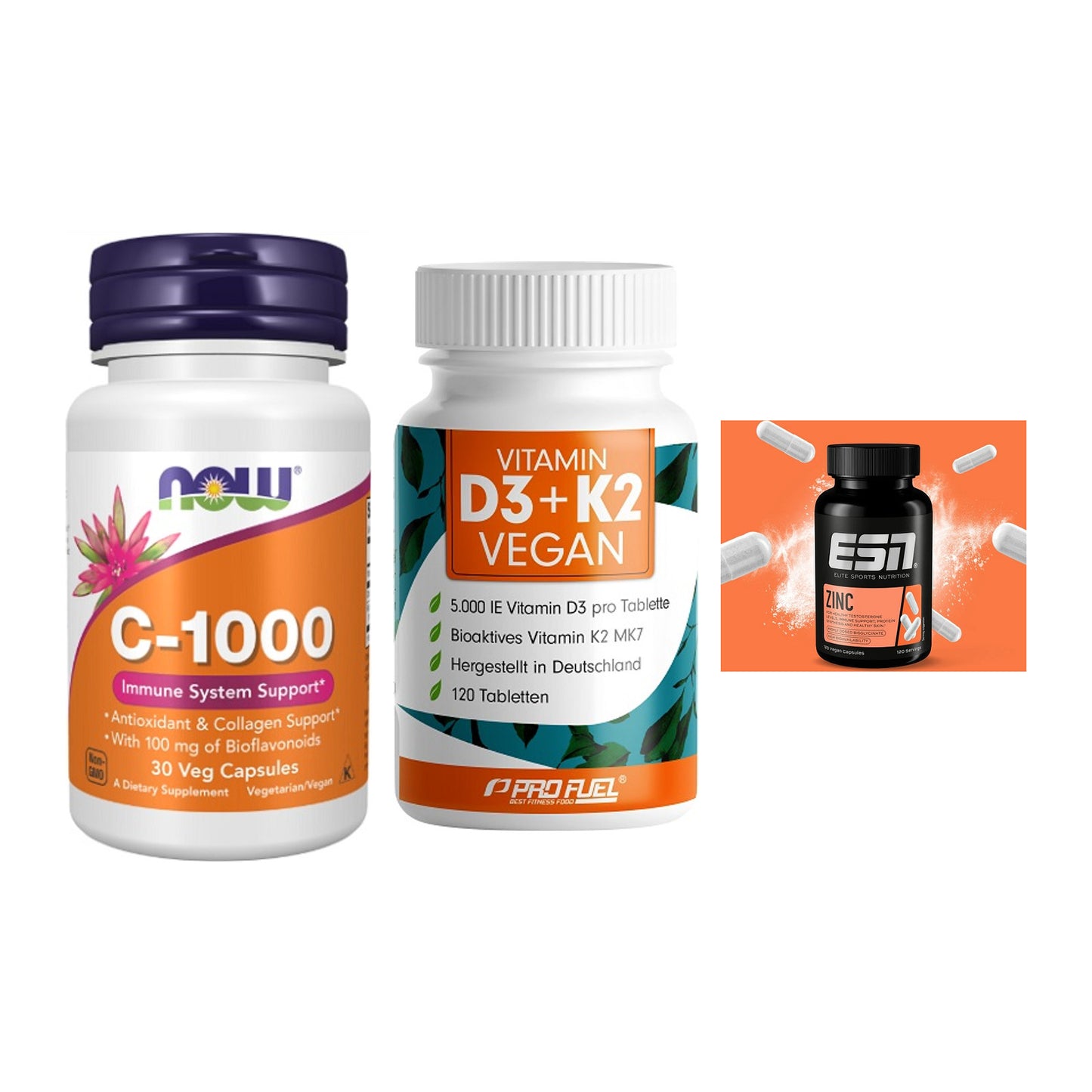 Immun-Set: Now Foods Vitamin + ProFuel Vitamin + ESN Zinc – alle enthaltenen Artikel