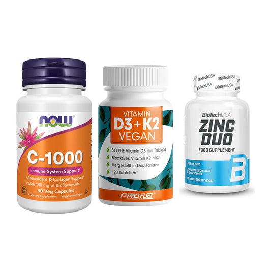 Immun-Set: Now Foods Vitamin + ProFuel Vitamin + BioTech Zinc Duo – alle enthaltenen Artikel
