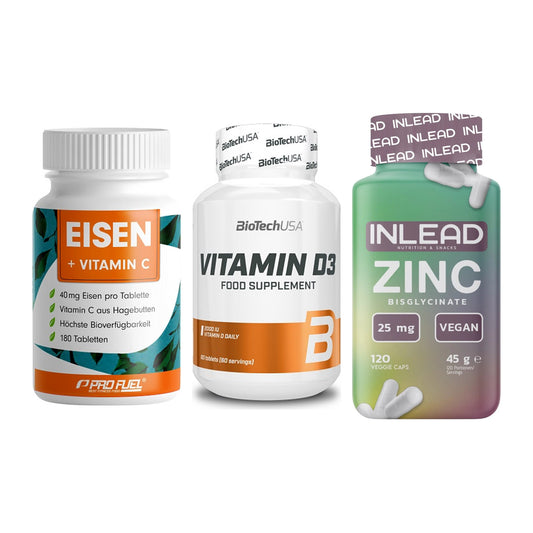 Immun-Set: ProFuel EISEN + BioTech Vitamin + INLEAD Zink – alle enthaltenen Artikel