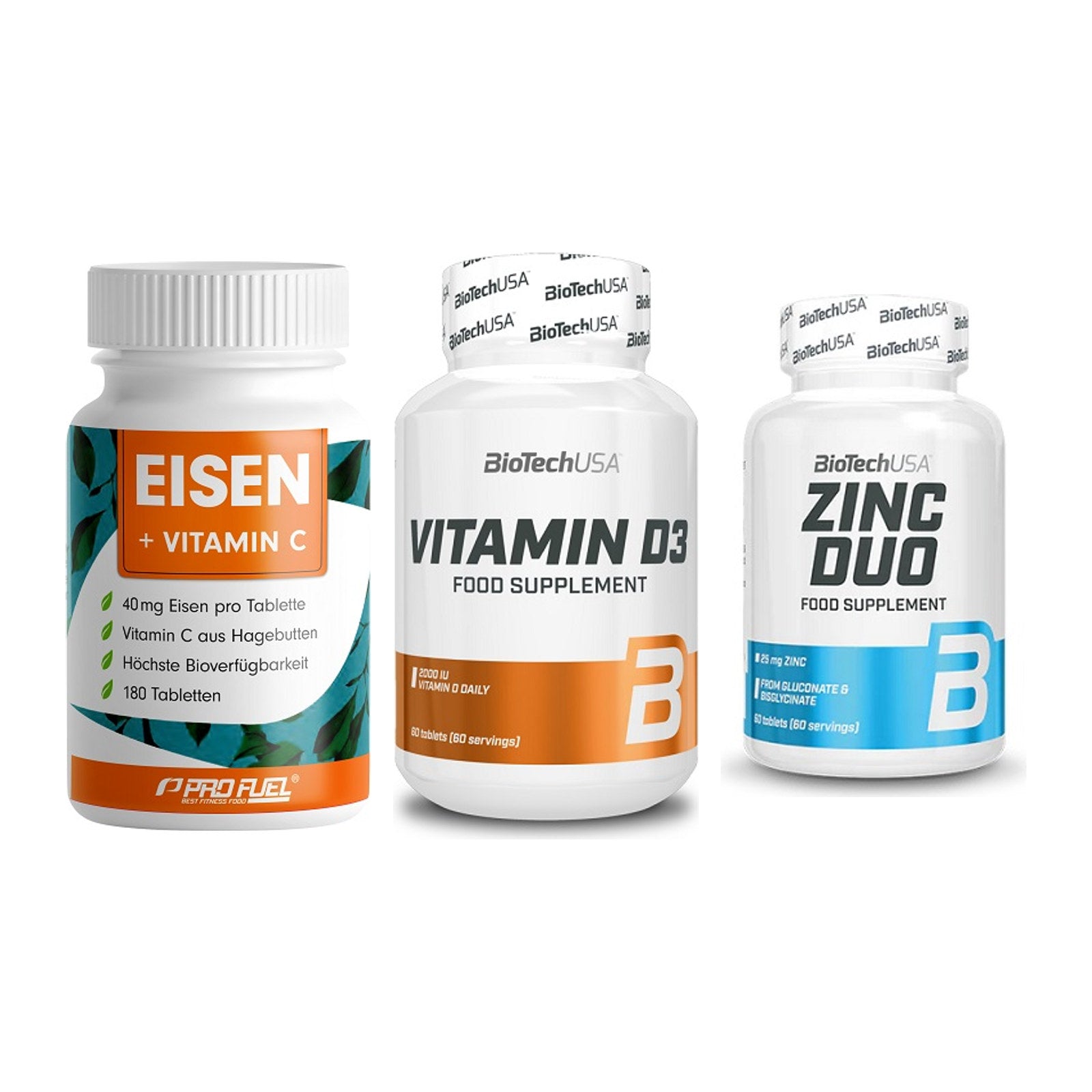 Immun-Set: ProFuel EISEN + BioTech Vitamin + BioTech Zinc Duo – alle enthaltenen Artikel