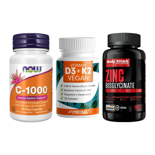 Immun-Set: Now Foods Vitamin + ProFuel Vitamin + Body Attack Zink – alle enthaltenen Artikel