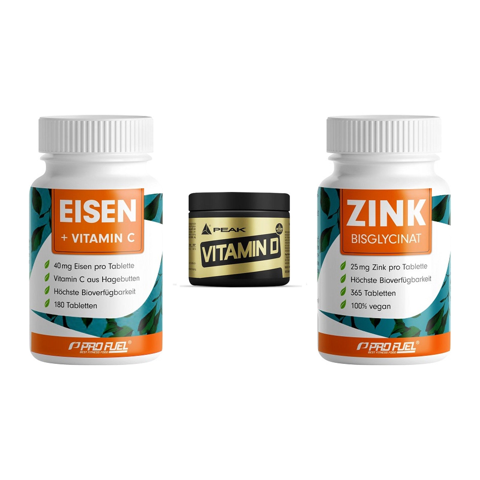 Immun-Set: ProFuel EISEN + Peak Vitamin D + ProFuel Zink – alle enthaltenen Artikel
