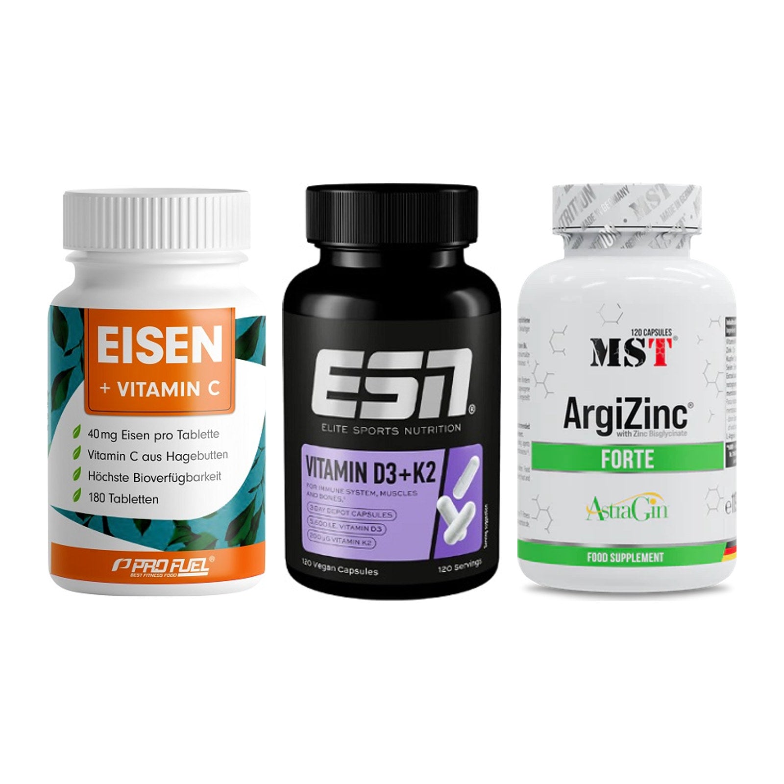 Immun-Set: ProFuel EISEN + ESN Vitamin D3 + MST ArgiZinc – alle enthaltenen Artikel