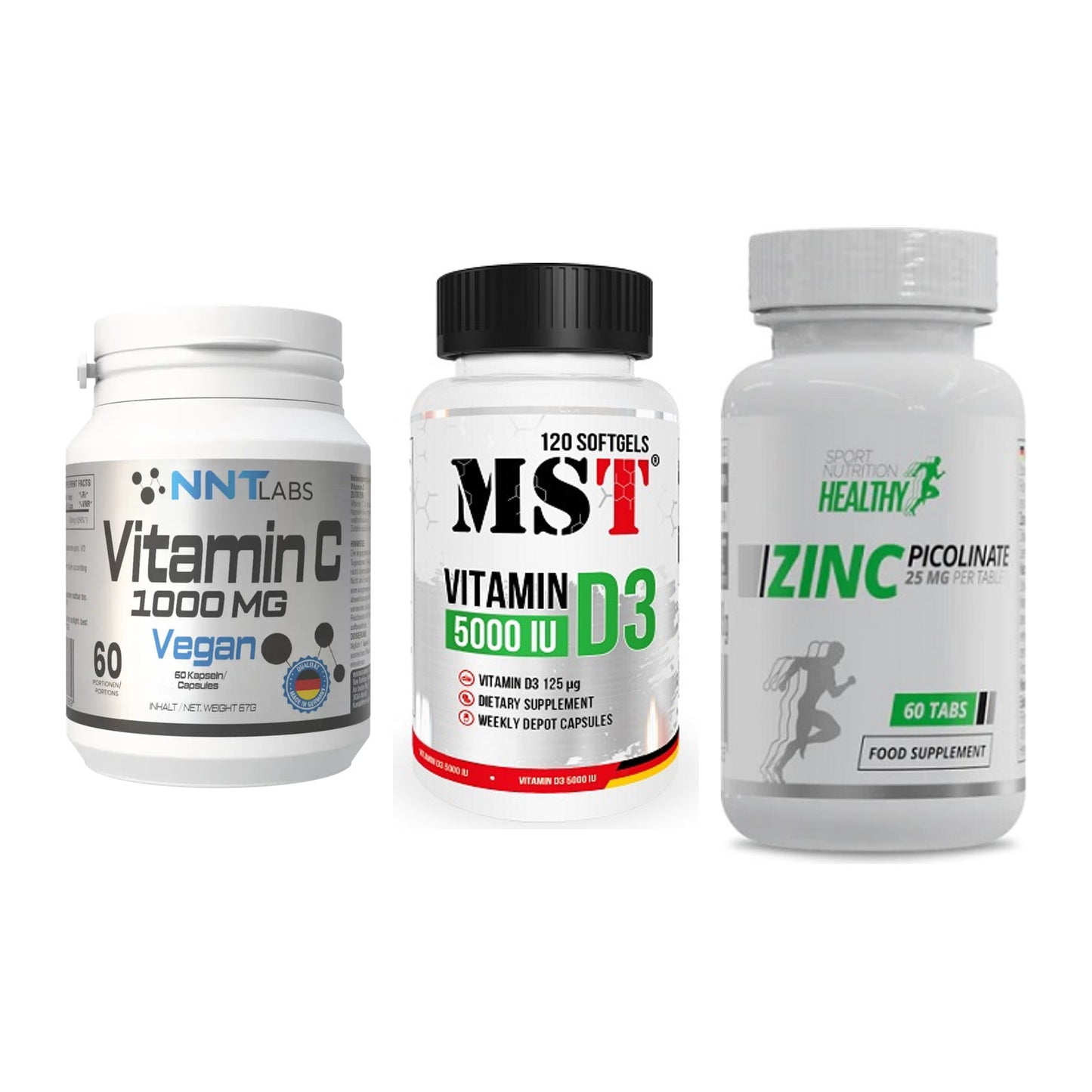 Immun-Set: NNT Vitamin C + MST Vitamin D3 + MST Healthy Zinc – alle enthaltenen Artikel