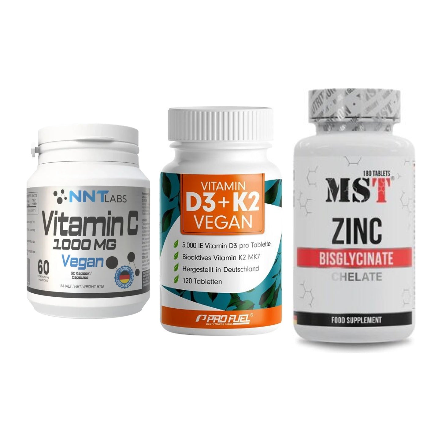Immun-Set: NNT Vitamin C + ProFuel Vitamin + MST Zinc Chelate – alle enthaltenen Artikel