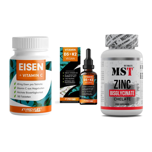 Immun-Set: ProFuel EISEN + ProFuel Vitamin + MST Zinc Chelate – alle enthaltenen Artikel