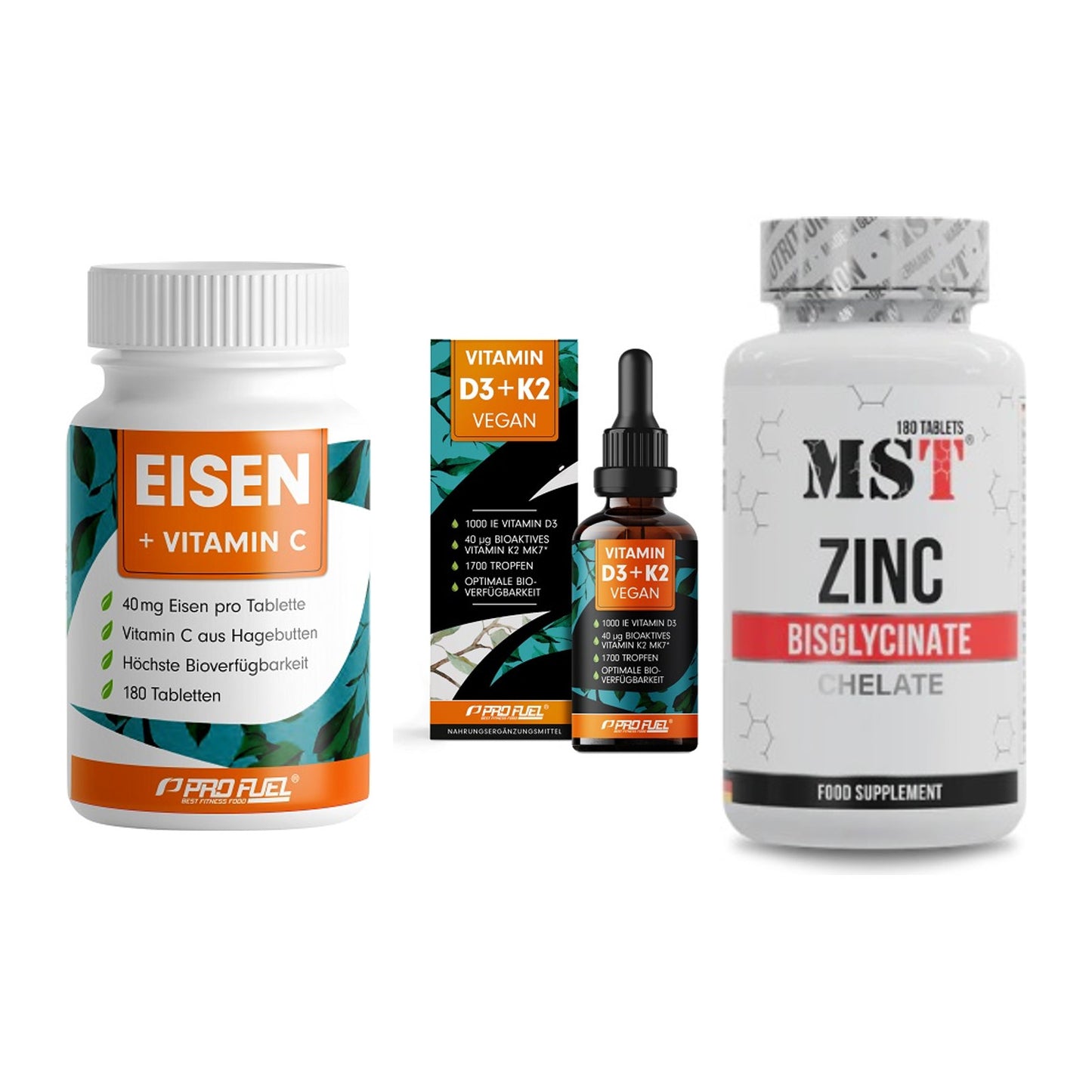 Immun-Set: ProFuel EISEN + ProFuel Vitamin + MST Zinc Chelate – alle enthaltenen Artikel