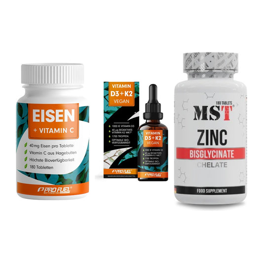 Immun-Set: ProFuel EISEN + ProFuel Vitamin + MST Zinc Chelate – alle enthaltenen Artikel