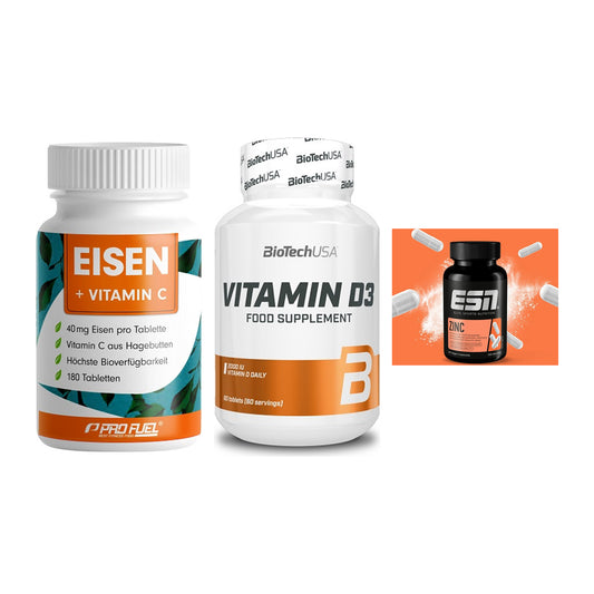 Immun-Set: ProFuel EISEN + BioTech Vitamin + ESN Zinc – alle enthaltenen Artikel