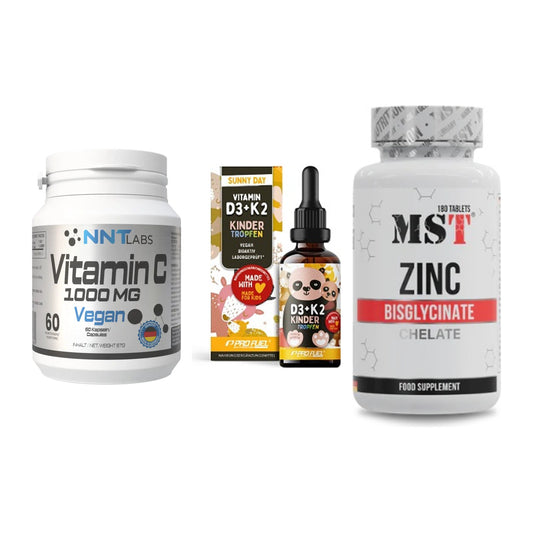 Immun-Set: NNT Vitamin C + ProFuel VITAMIN + MST Zinc Chelate – alle enthaltenen Artikel