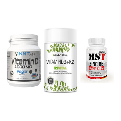 Immun-Set: NNT Vitamin C + Sinob Vitamin D3 + MST Zinc – alle enthaltenen Artikel