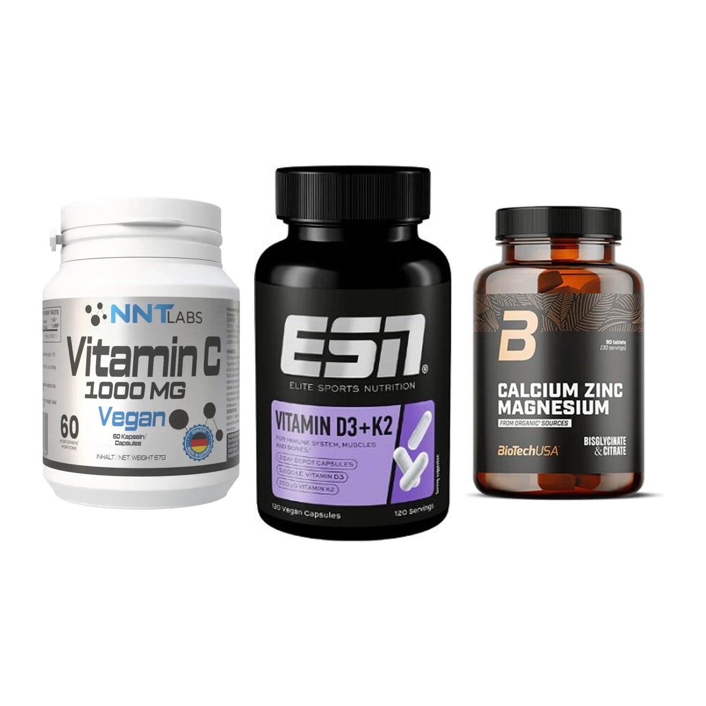 Immun-Set: NNT Vitamin C + ESN Vitamin D3 + BioTech Calcium – alle enthaltenen Artikel