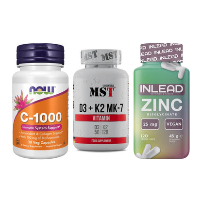 Immun-Set: Now Foods Vitamin + MST Vitamin D3 + INLEAD Zink – alle enthaltenen Artikel